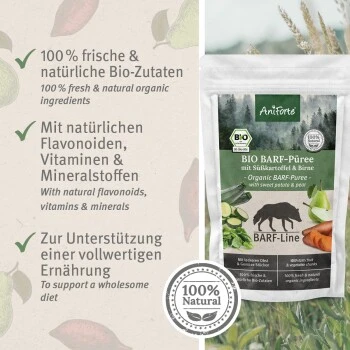 Aniforte BIO BARF Püree - Süßkartoffel & Birne 5 X 150g 3 Aniforte BIO BARF Püree - Süßkartoffel & Birne 5 X 150g – Bild 3
