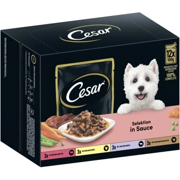 Cesar Portionsbeutel Multipack Selektion In Sauce 48x100g 1 Cesar Portionsbeutel Multipack Selektion In Sauce 48x100g